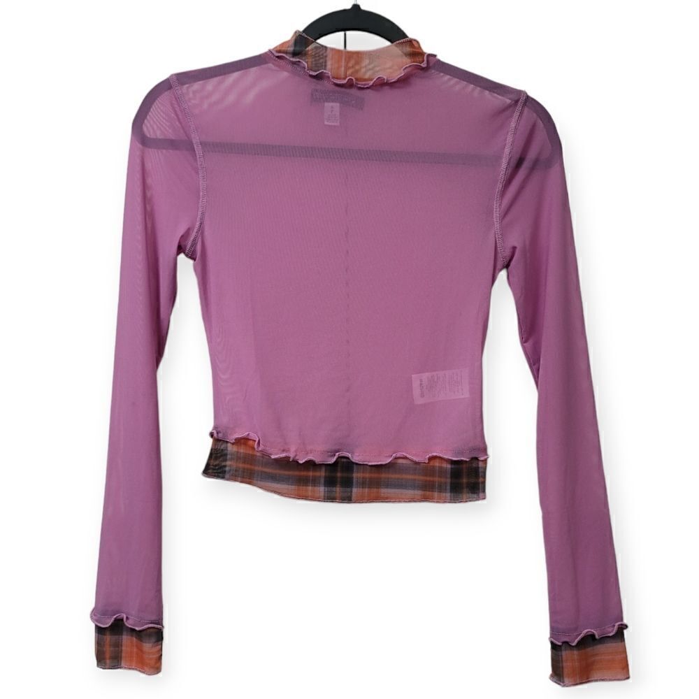 Urban outfitters mesh cropped long sleeve tee, small